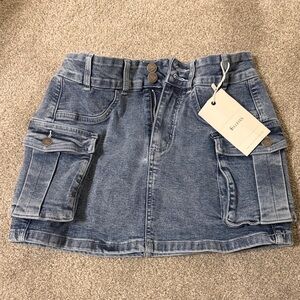 Denim Mini Skirt with Pockets